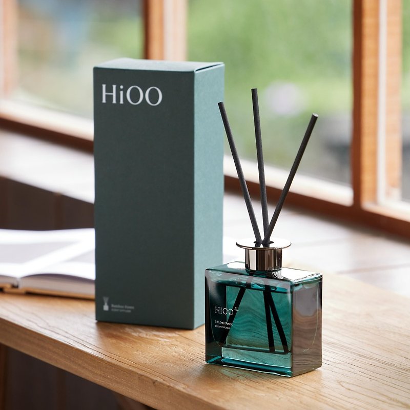 [匂いをブロックされない] HiOO Swaying Green Bamboo、家から離れてリラックスできる室内用フレグランスディフューザー - アロマ・線香 - ガラス グリーン