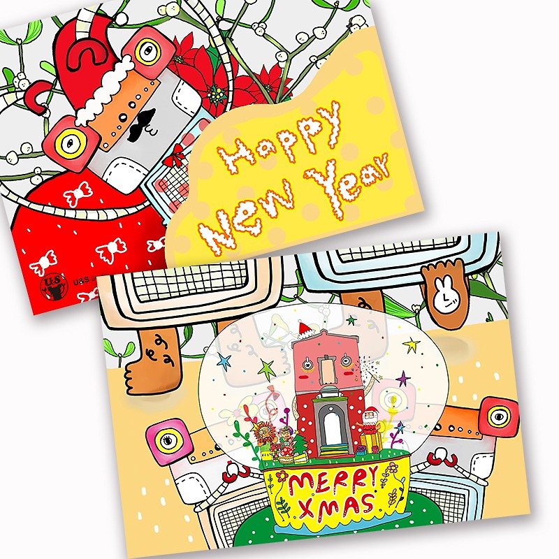 ‧オルゴールのクリスマステーマクリスマスカードクリスマス - カード・はがき - 紙 多色