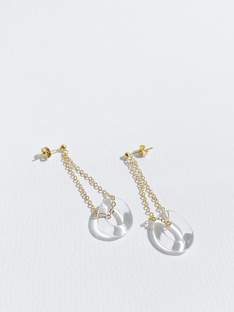 LILI earrings - 燈工燒製玻璃 耳環 - 耳環/耳夾/耳骨夾 - 玻璃 透明