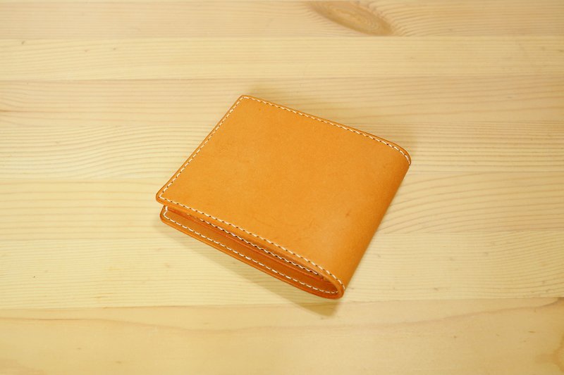 Six card short wallet wallet (spot clear) - กระเป๋าสตางค์ - หนังแท้ สีนำ้ตาล