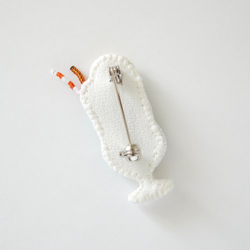 メロンクリームソーダのブローチ ビーズ刺繍 - ショップ