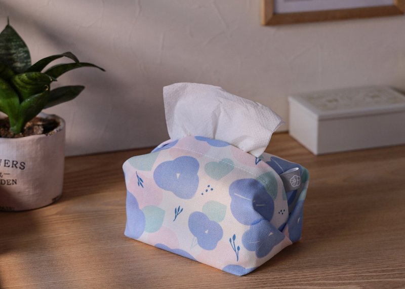 【Morning Glory-Small Toilet Paper Cover】Desktop / Car Use - Tissue Boxes - Polyester Purple