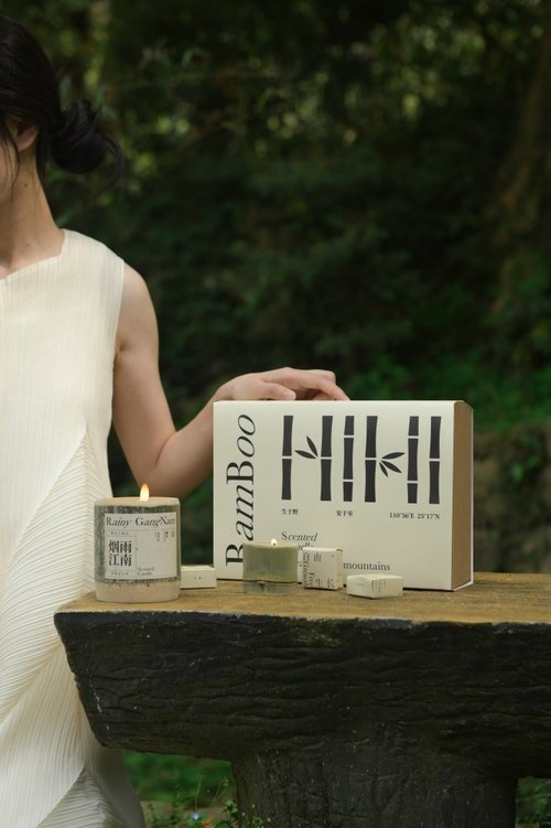 Emma molly 竹子香薰蠟燭禮盒 竹子蠟燭擺件 持久淡香 高階禮物