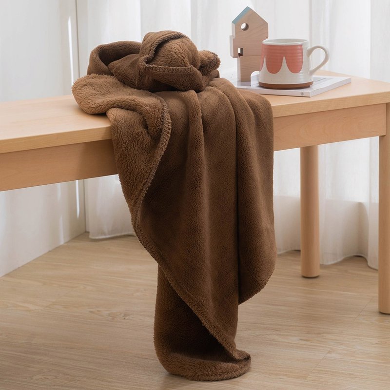 送禮首選-法蘭絨毛毯/霧棕(100x120cm) - 棉被/毛毯 - 聚酯纖維 咖啡色