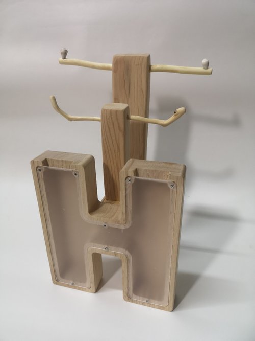 Dadsartwork【原●始】 - H - 存錢筒飾品架 項鍊架 耳環架 戒指收納展示架 首飾架 鑰匙