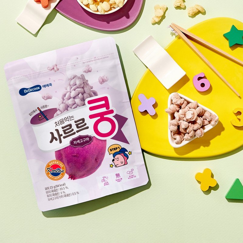 South Korea [BEBECOOK] Baoshan infants and young children first food rice puffs - purple sweet potato - Other - Other Materials 