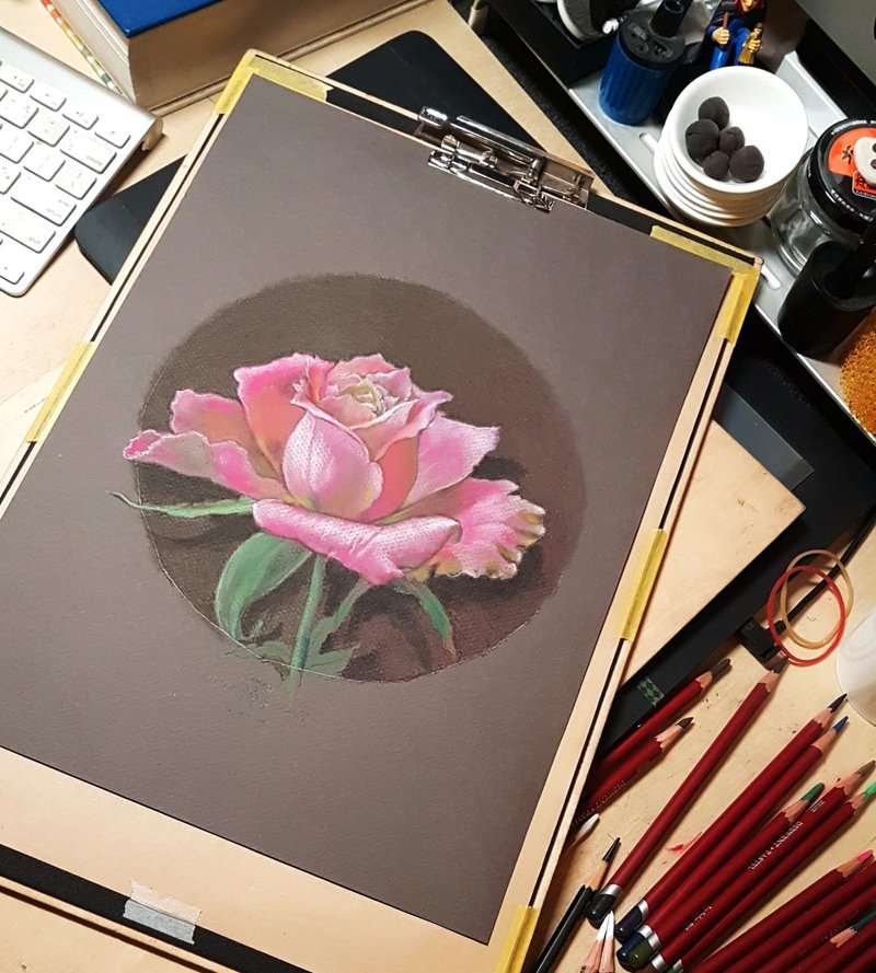 Xindian 0720 Flower Pastel Painting Two Classes Mini Painting Class - วาดภาพ/ศิลปะการเขียน - กระดาษ 