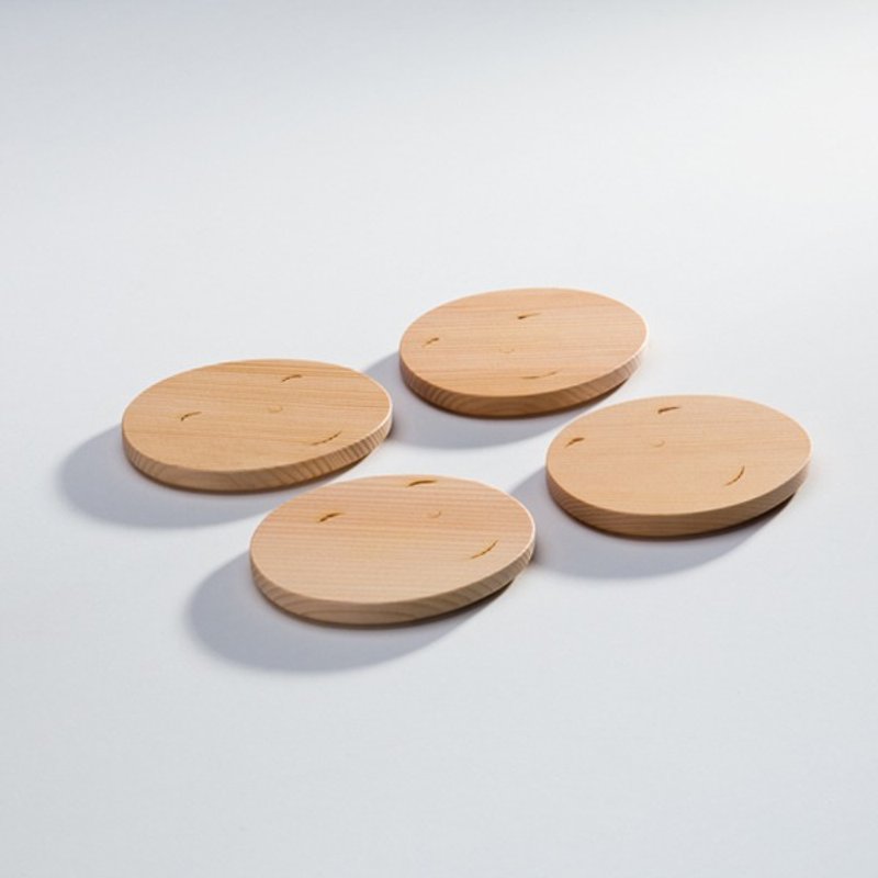 Houseware. Coaster series - round face, (four groups) three color optional - [love door] - Coasters - Wood 