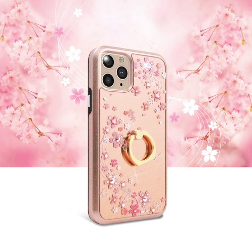 apbs 雅品仕 水晶彩鑽手機殼 iPhone 11 全系列水晶彩鑽全包鏡面指環扣雙料手機殼-天籟之櫻