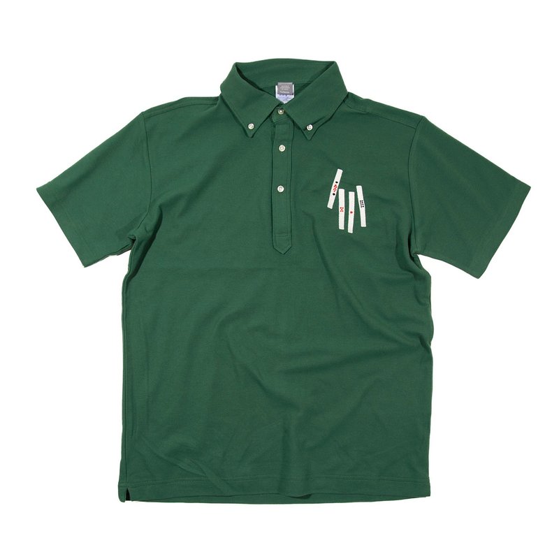 For Father's Day gifts. Mahjong stick polo shirt up to 3XL size - Women's Tops - Cotton & Hemp Green