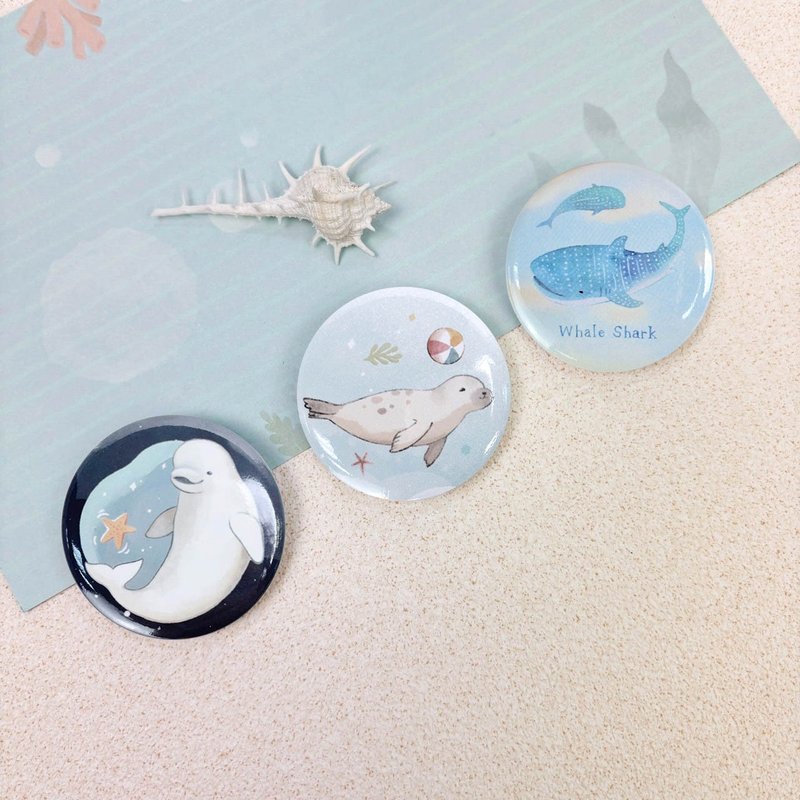 | 微光Ocean | 插畫小徽章_海洋系列 - 心口針/胸針 - 塑膠 