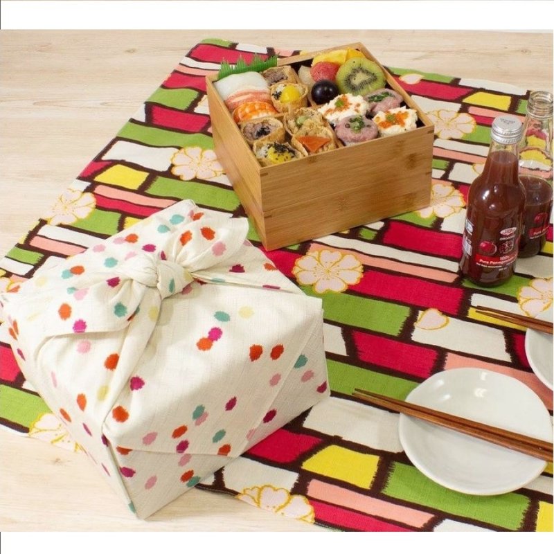 京都風呂敷包巾-摩登女郎 二巾-金平糖 - 手帕 - 棉．麻 