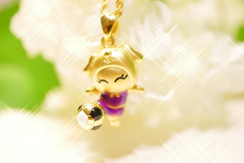 運動女孩-墜子 - 項鍊 - 24k 金 金色