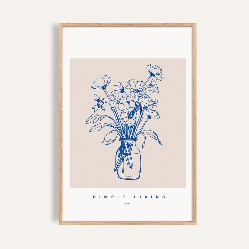 簡生活 Simple Living / 花卉線條插畫 掛畫 海報 - 海報/掛畫/掛布 - 紙 
