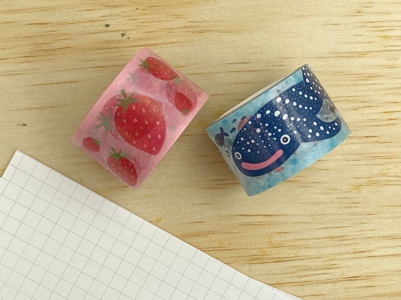 Paper tape/marine animals/whale shark/killer whale/octopus/dolphin/strawberry - Washi Tape - Paper 