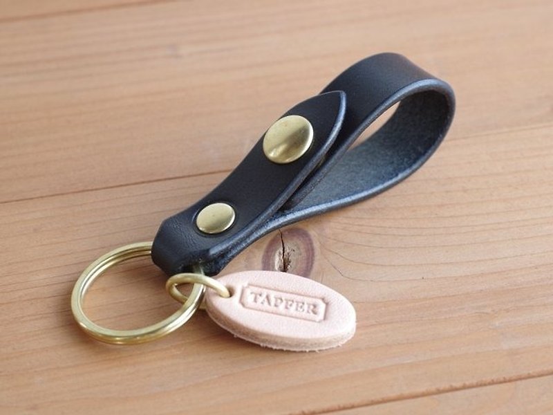 Leather keyholder Black - ที่ห้อยกุญแจ - หนังแท้ สีดำ