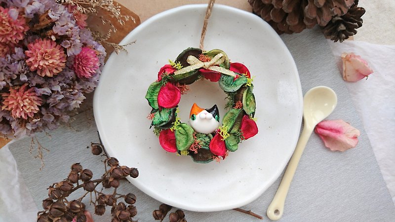 ◆ cat Christmas aroma mini drying wreath ◆ - Items for Display - Plants & Flowers Multicolor