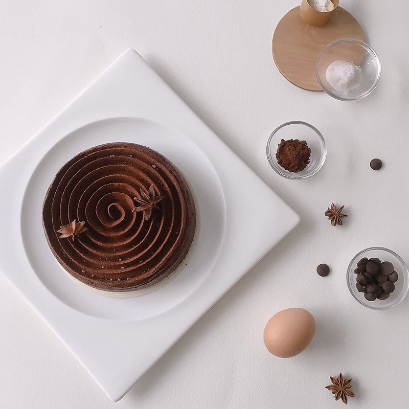 巧克力三重奏6吋 - 蛋糕/甜點 - 新鮮食材 咖啡色