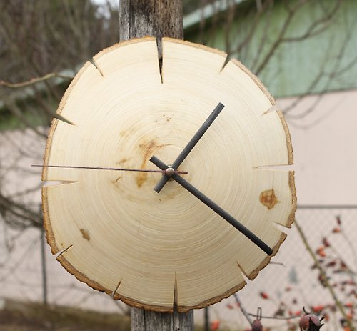 ForestIntoYourHouse clock wood natural aspen Wall Clock art Tree Round Slices live edge best
