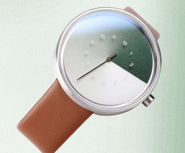 世界初 時刻が隠れる 腕時計 スノーホワイト Hidden Time Watch (Olive) - ショップ anicorn-watches  ペアウォッチ - Pinkoi