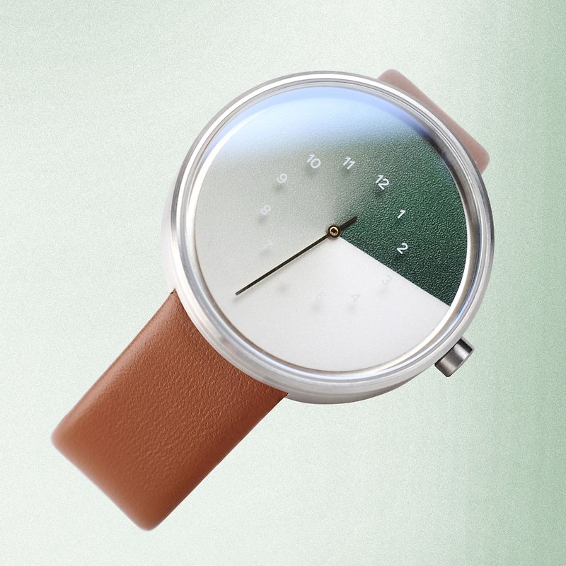 世界初 時刻が隠れる 腕時計 スノーホワイト Hidden Time Watch (Olive) - ペアウォッチ - 貴金属 グリーン