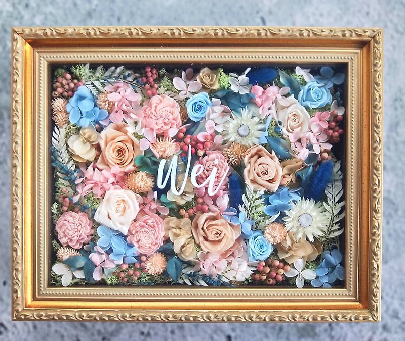 Three-dimensional photo frame flower gift | no withered flowers | new home gift | opening gift | space layout | gift | customized - Dried Flowers & Bouquets - Plants & Flowers 