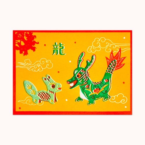 咚東插畫合作社 傳統布龍/孔版印刷明信片/ハガキ