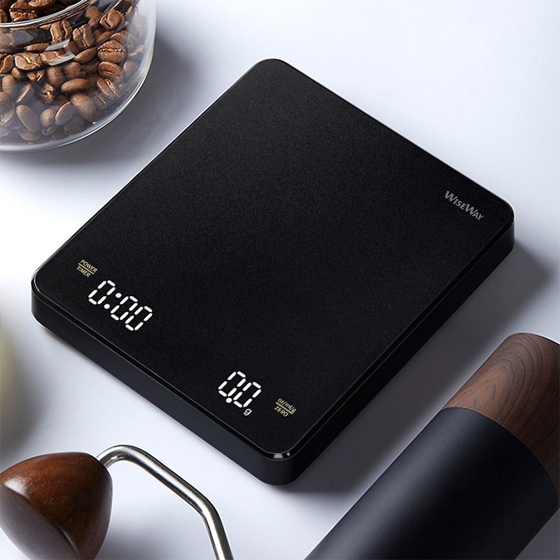 Electronic Coffee Scale Kitchen Chrono Scale USB Chargeable Baking Scale - เครื่องครัว - พลาสติก สีดำ