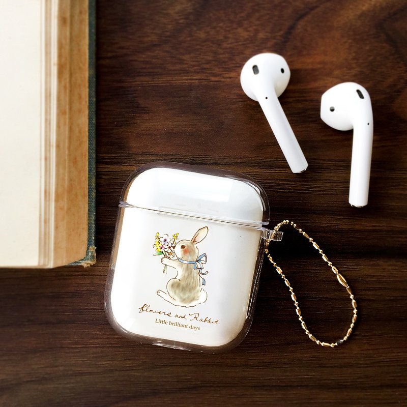 AirPodsケース Rabbit　うさぎ 母の日 AirPods Pro Airpods3 - AirPods/耳機保護套 - 塑膠 卡其色