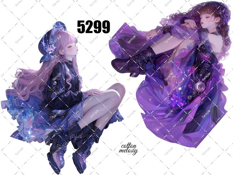 original sticker no.5299 人物ステッカー オリジナルステッカー オリジナル人物ステッカー 装飾ステッカー cotton melody - 貼紙 - 紙 