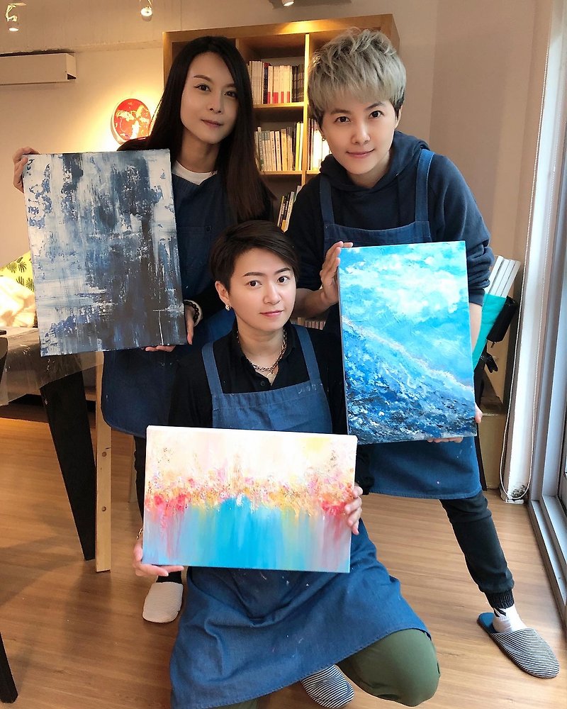 Two-person experience/gold foil abstract painting/home decoration painting/art creation/abstract art - วาดภาพ/ศิลปะการเขียน - ผ้าฝ้าย/ผ้าลินิน 