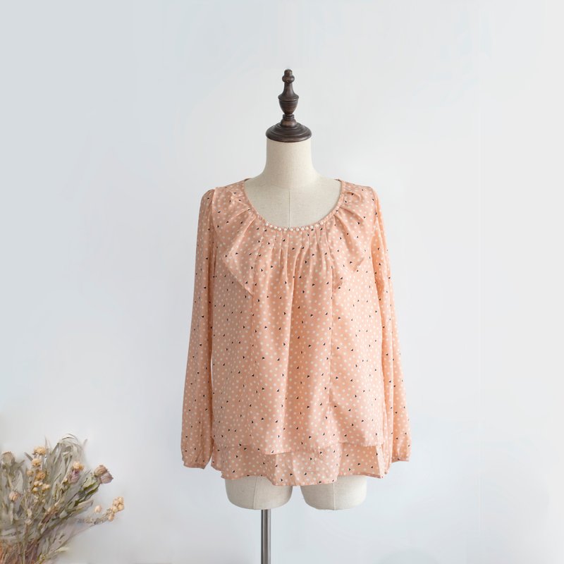 。ms。Vintage Pearl-embellished Blouse - Women's Tops - Polyester Pink