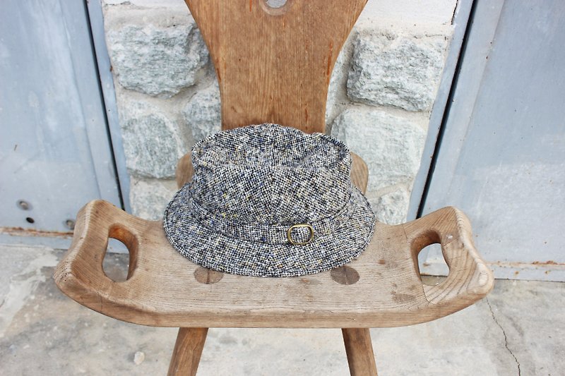 H506[Vintage帽子]{義大利製裏標}灰色100%羊毛帽(Made in Italy)(聖誕交換禮物推薦好物) - 帽子 - 羊毛 灰色