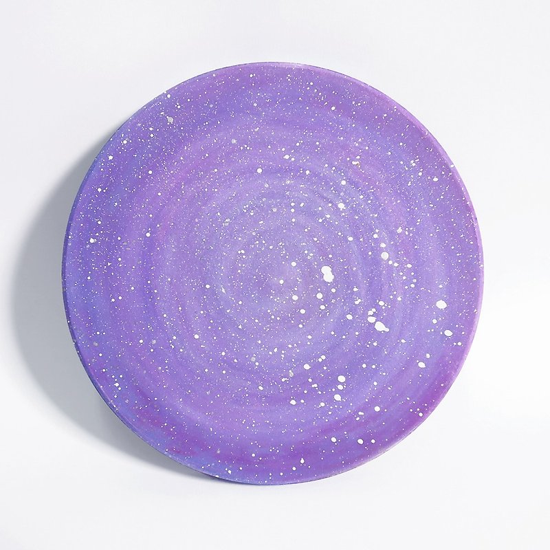Starry sky hand-painted coaster / purple planet - Coasters - Pottery Purple