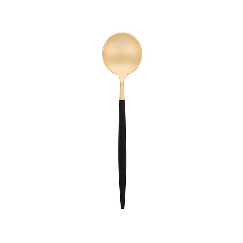 GOA MATTE GOLD CUTLERY 18CM DESSERT SPOON - ช้อนส้อม - สแตนเลส สีดำ