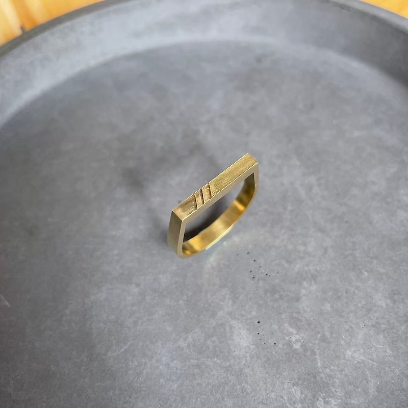 【Variety】D型黃銅造型戒指 -3 - 戒指 - 銅/黃銅 