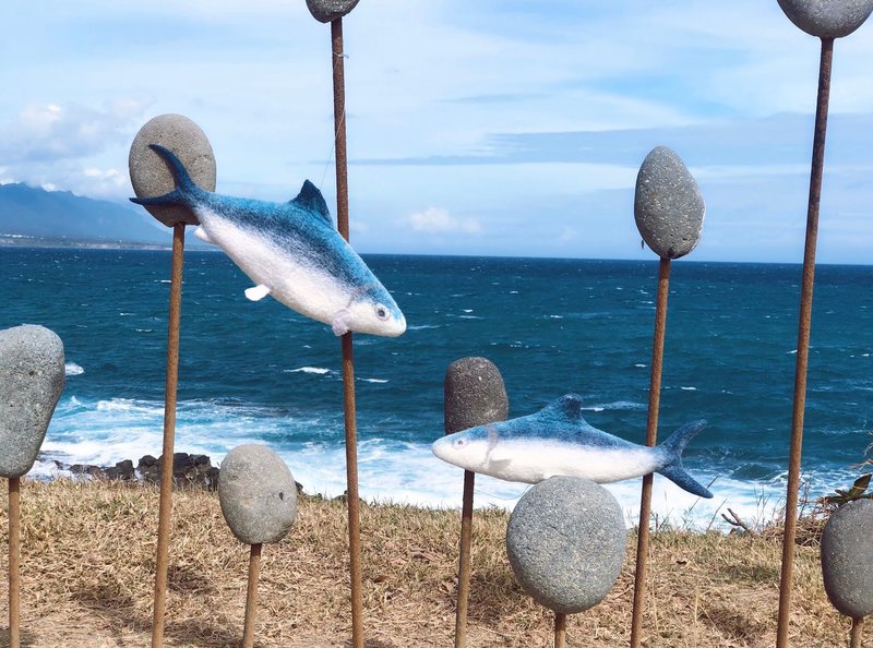 Handmade Felted -  Milkfish pencil case - กล่องดินสอ/ถุงดินสอ - ขนแกะ 