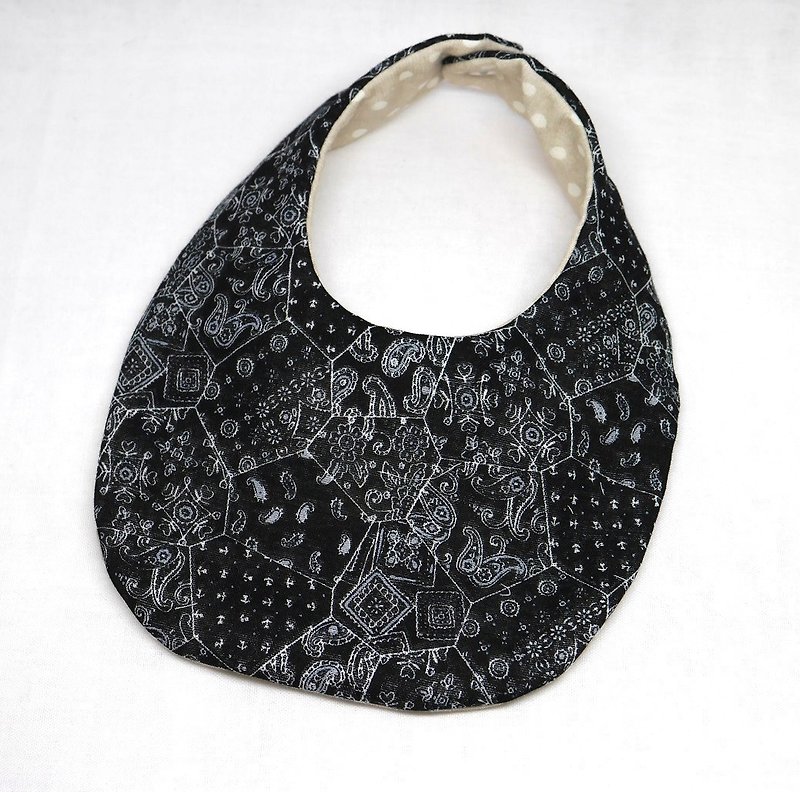Japanese Handmade 8-layer- gauze Baby Bib - Bibs - Cotton & Hemp Black