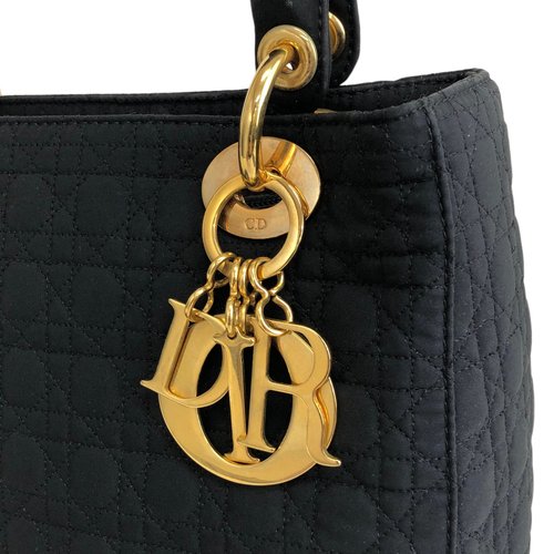 Christian Dior 黒 ナイロン カナージュ ショルダーバッグ 日本直送 名牌中古包 】Christian Dior ディオール レディ