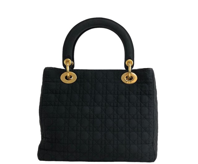 Christian Dior 黒 ナイロン カナージュ ショルダーバッグ 日本直送 名牌中古包 】Christian Dior ディオール レディ