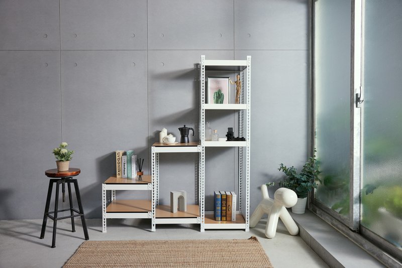 Made in Taiwan/Umi/Angle Steel/Angle Steel Stepped Cabinet Industrial Style Shelves Iron Frame Shelves - Other Furniture - Other Materials White