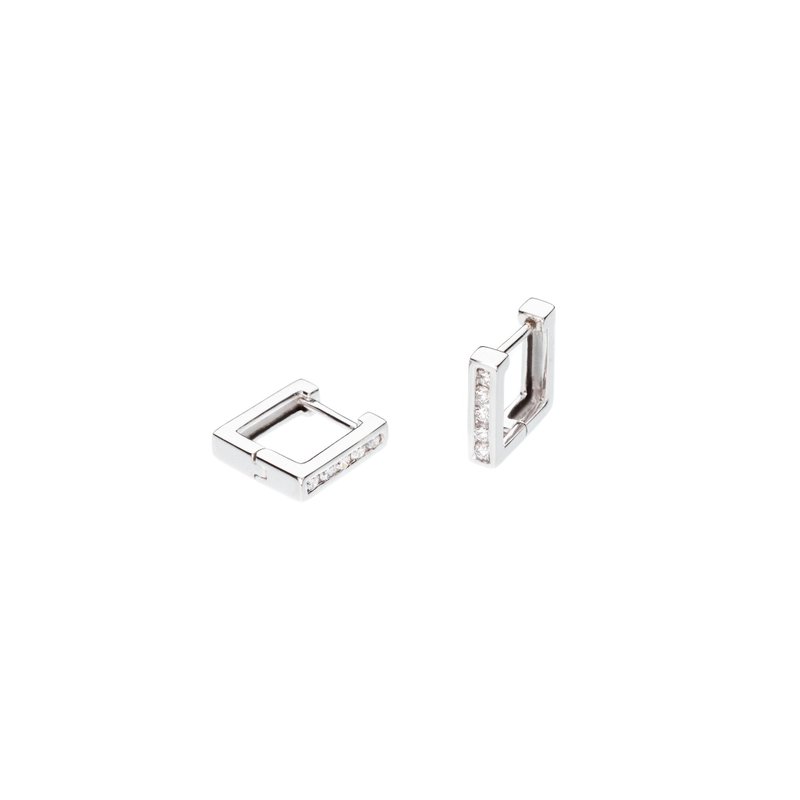 Simple row diamond earrings - Earrings & Clip-ons - Diamond White