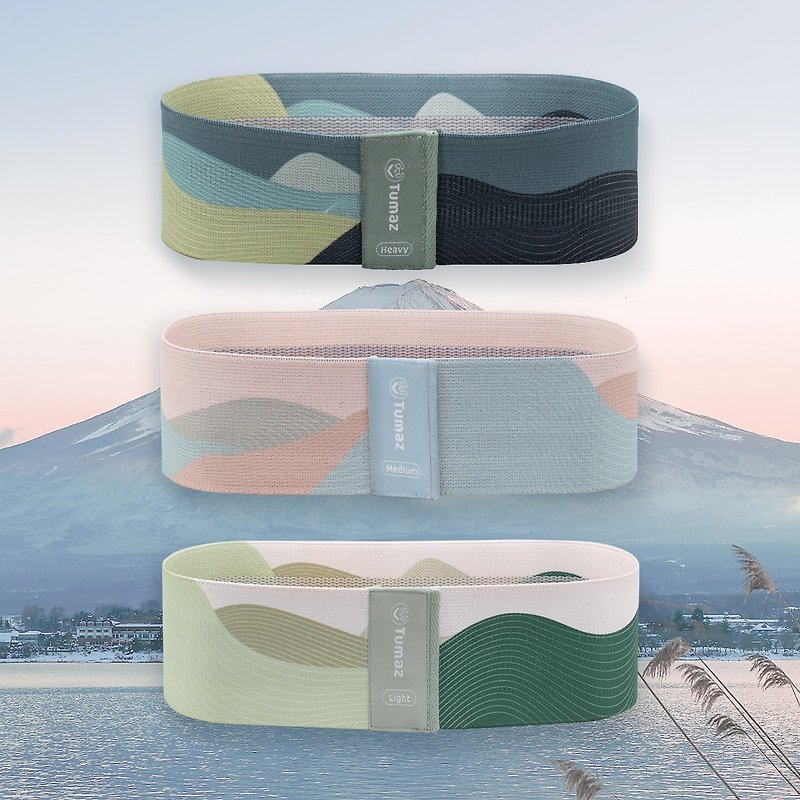 ギフトのおすすめ 日本 富士山を織りなすヒップサークル 3組に - トレーニング用品 - ゴム ブルー
