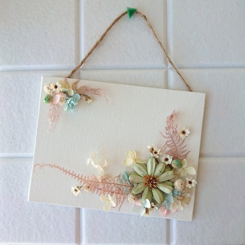 一樹花開 畫布花 / 春色花園 / 附畫架 / 客製品 /永生花 / 乾燥花