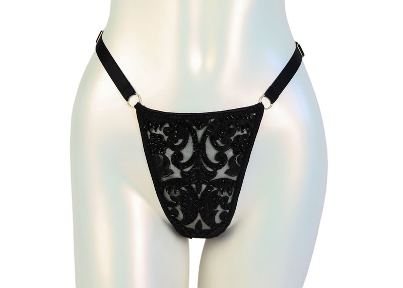 Flora Thong Black - 女內衣褲 - 其他材質 黑色