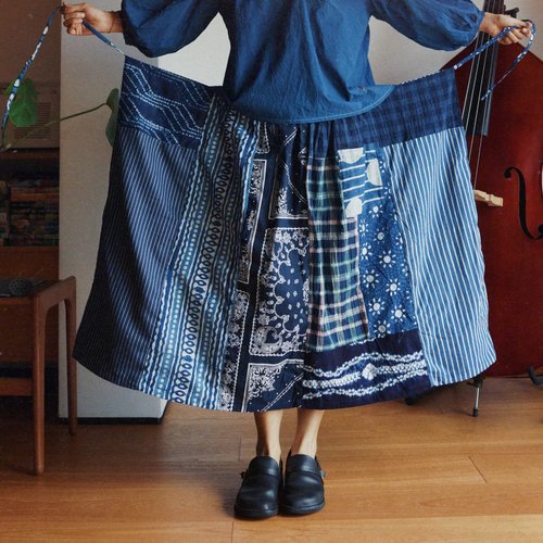 プリスティンpristineの藍染めブラウスライトブルー プリスティンpristineの藍染めブラウスライトブルー