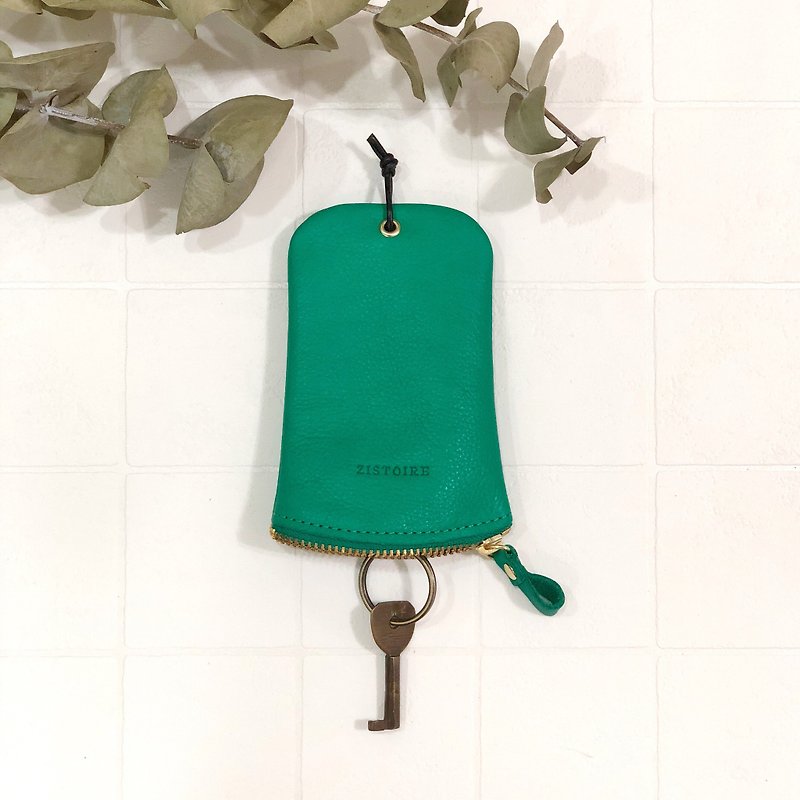 [Keys' Sweet Home / Key Case] ​​ZiBAG-031/ Green - Keychains - Genuine Leather 