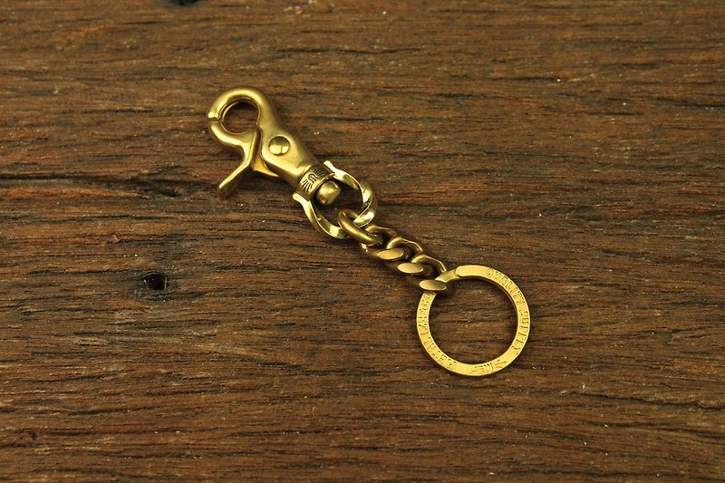 [METALIZE] Rotating twist buckle key ring - ที่ห้อยกุญแจ - ทองแดงทองเหลือง สีเหลือง