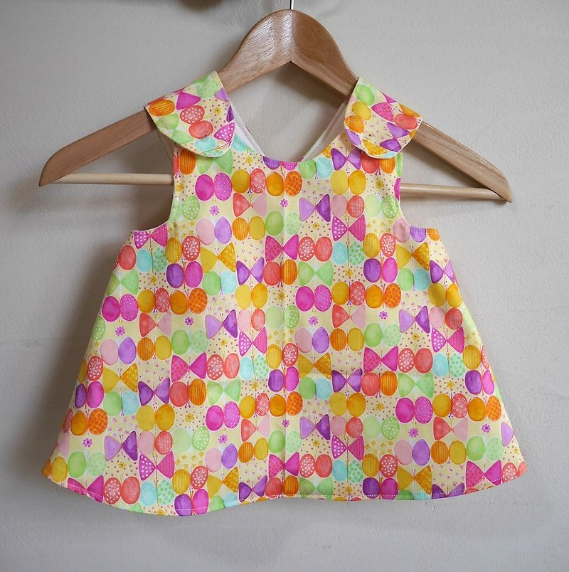 6-12month】Baby Crossover Tunic/colorful ribbon - Bibs - Cotton & Hemp Multicolor