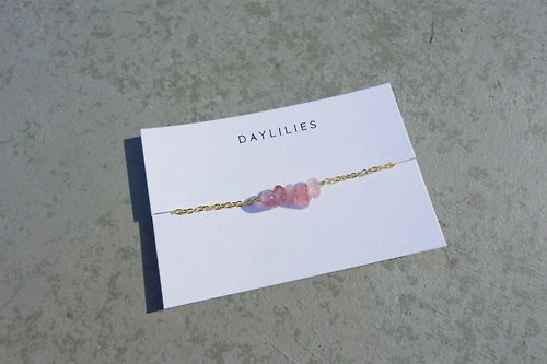 daylilies handmade忘憂手作社 草莓晶可調節手鏈